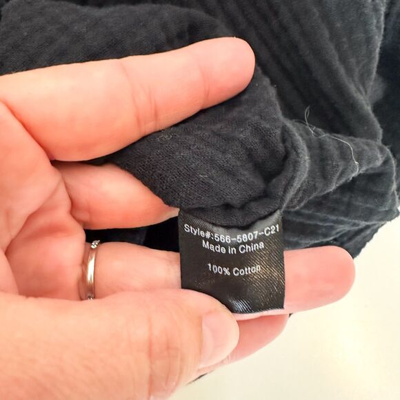 Jenni Kayne Cypress Caftan Midi Dress Black Size Small 100% Cotton Gauzy - Picture 7 of 10